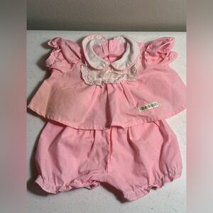 Cabbage patch kid vintage 2 piece pink dress with undies bottoms